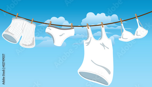 hanging clothes on washing line
