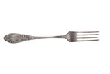 Old metal fork isolated on a white background