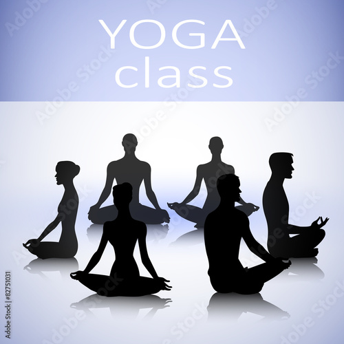 Group of yoga people