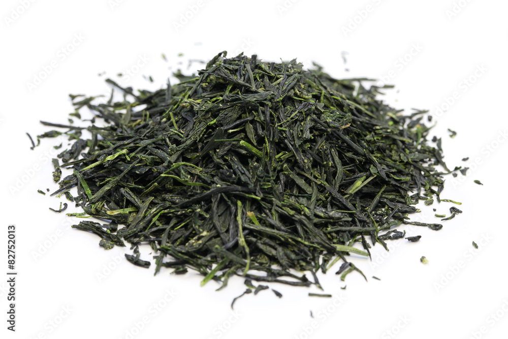 heap of japanese green tea isolated on white background heap of japanese green tea isolated on white background
