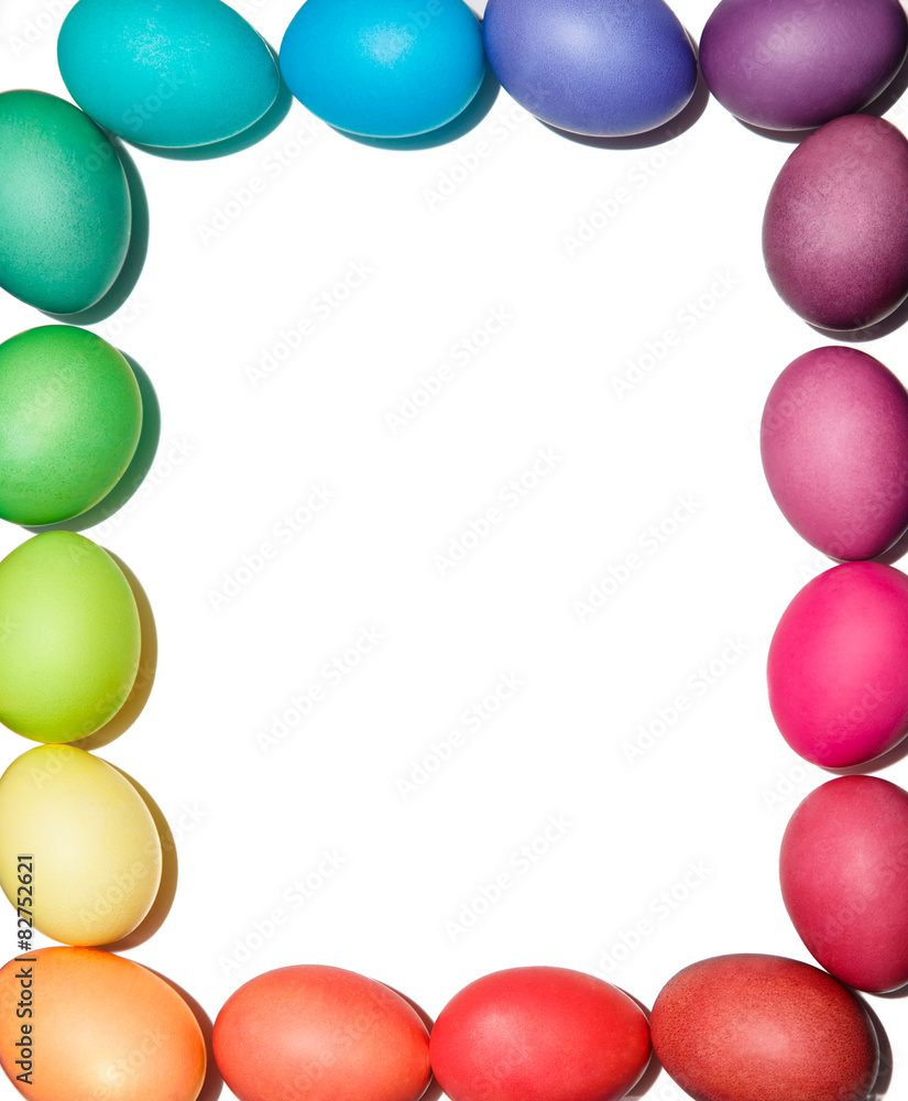 Fototapeta premium Isolated grame from colored easter eggs