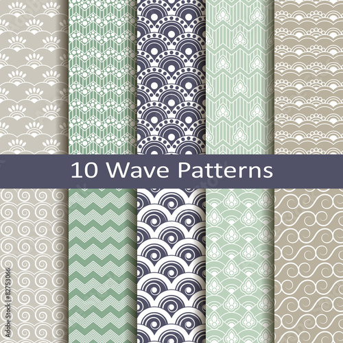 set of ten wave patterns