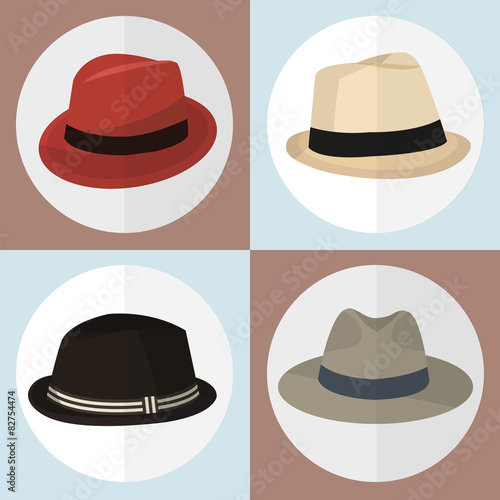 Collection of hat man icon great for any use. Vector EPS10. photo
