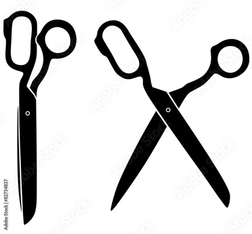 Silhouette image of opening and closing tailors scissors