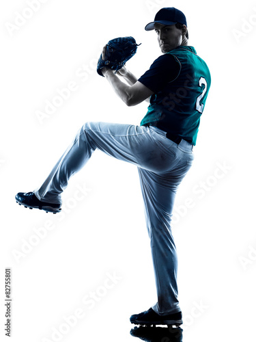 man baseball player silhouette isolated