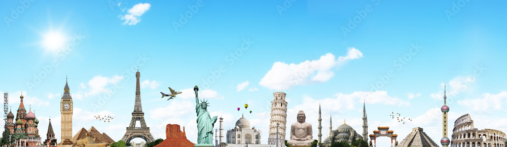 Fototapeta premium Travel the world monument concept