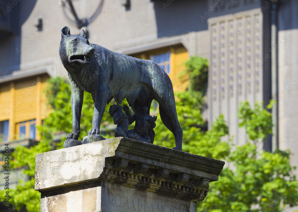 Naklejka premium Romulus and Remus