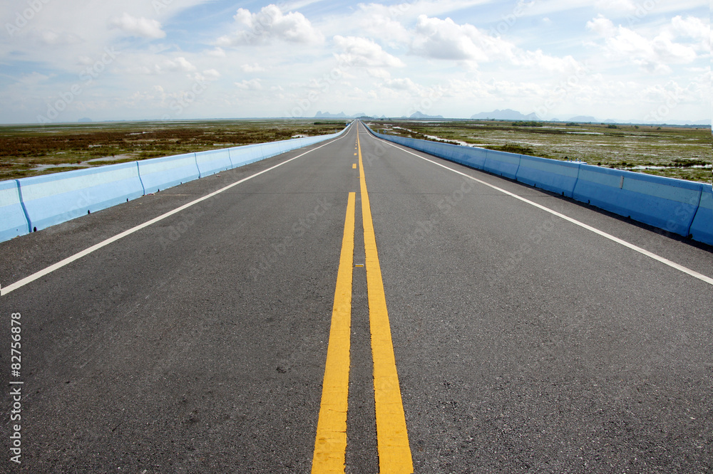 Fototapeta premium Empty road and the traffic lines.