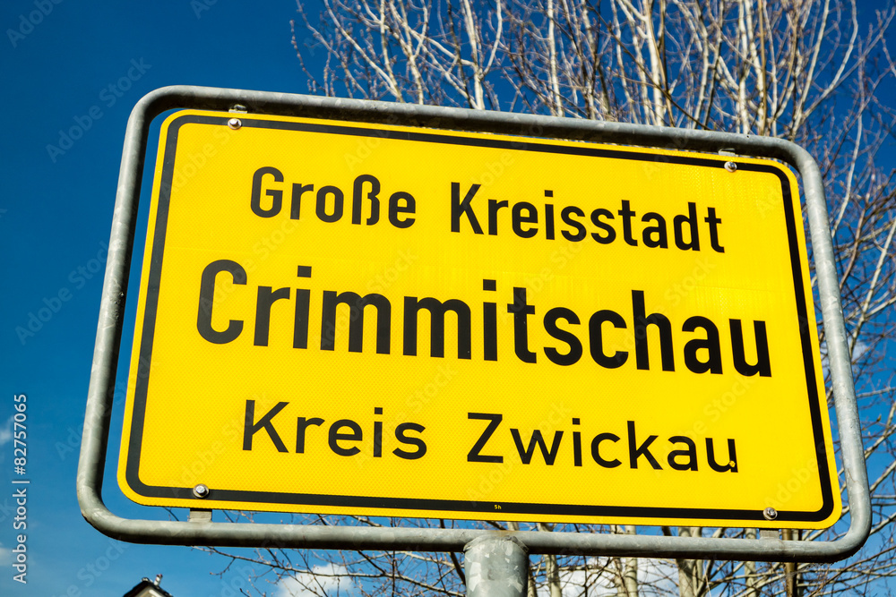 Fototapeta premium Crimmitschau Ortsschild