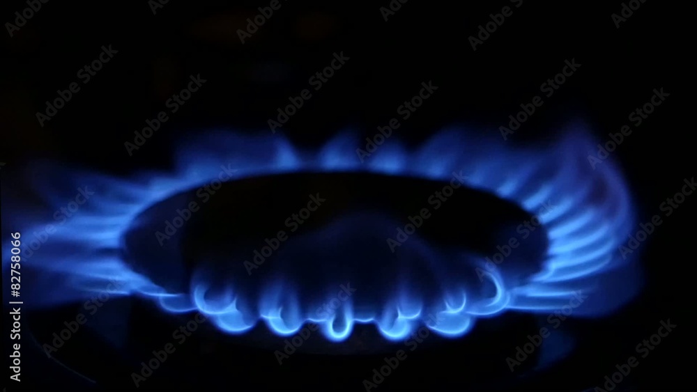 Blue Natural Gas Flames. Slow Motion. Blue Natural Gas Flames. Slow Motion.