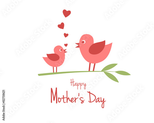 Mother's Day design with cute birds