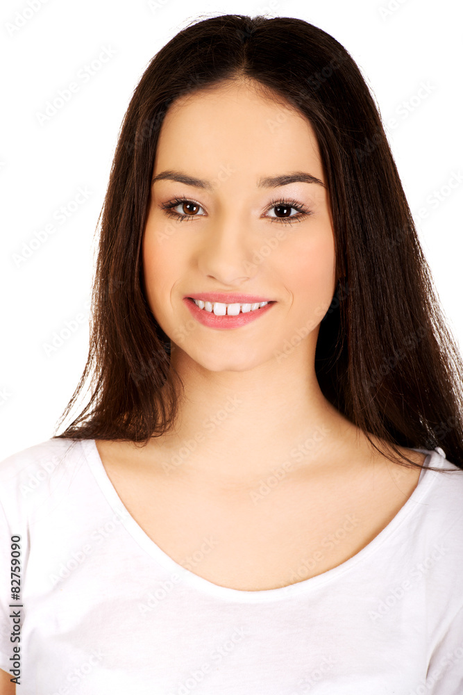 Friendly smiling young woman.