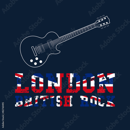 London british rock typography, t-shirt graphics. vector illustr