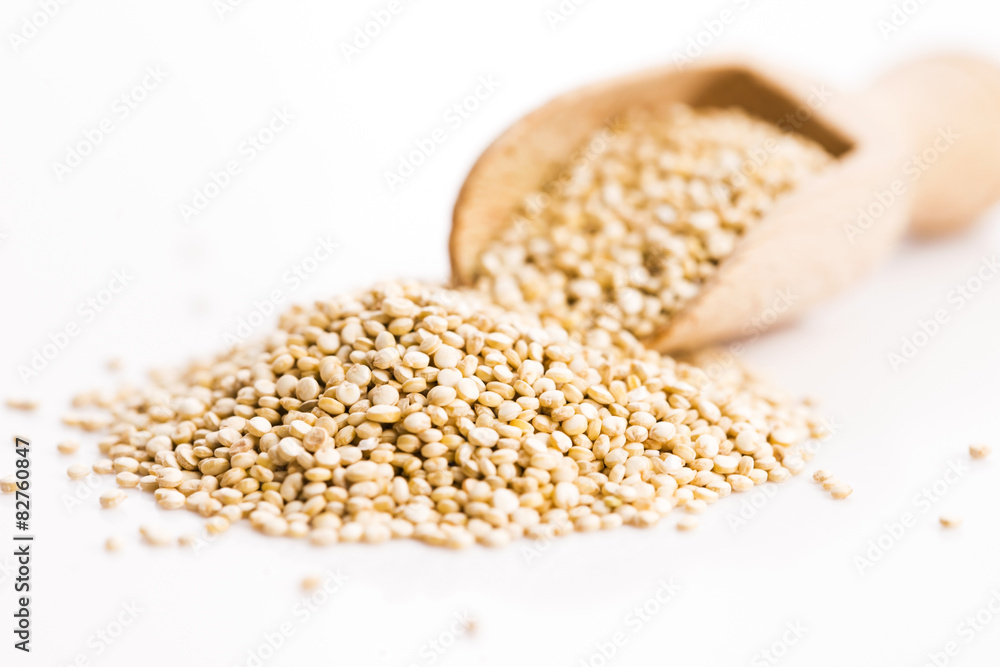 Pile of quinoa grain on a white background Pile of quinoa grain on a white background