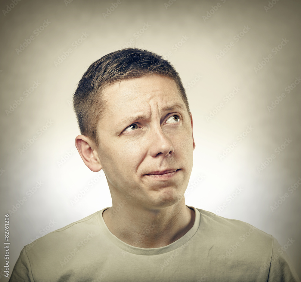 Fototapeta premium Young thoughtful man.