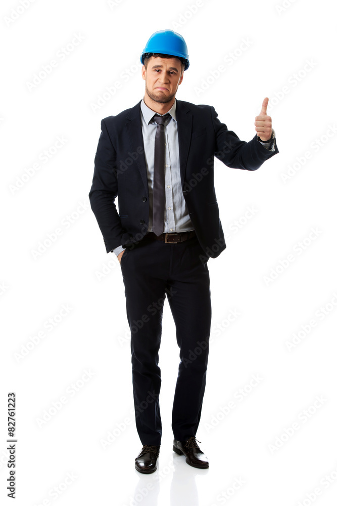 Happy smiling businessman with thumbs up. Happy smiling businessman with thumbs up.