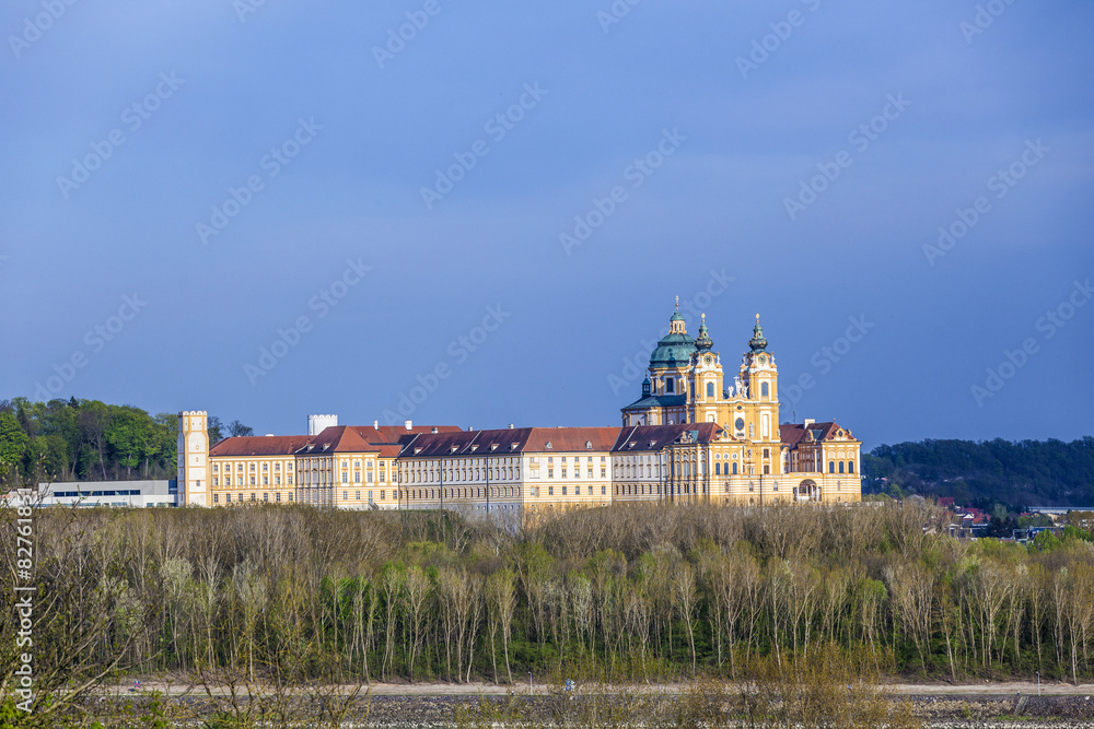 Convent Melk at river Danube in Lower Austria