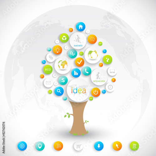 Business plan tree with place for your text  and business