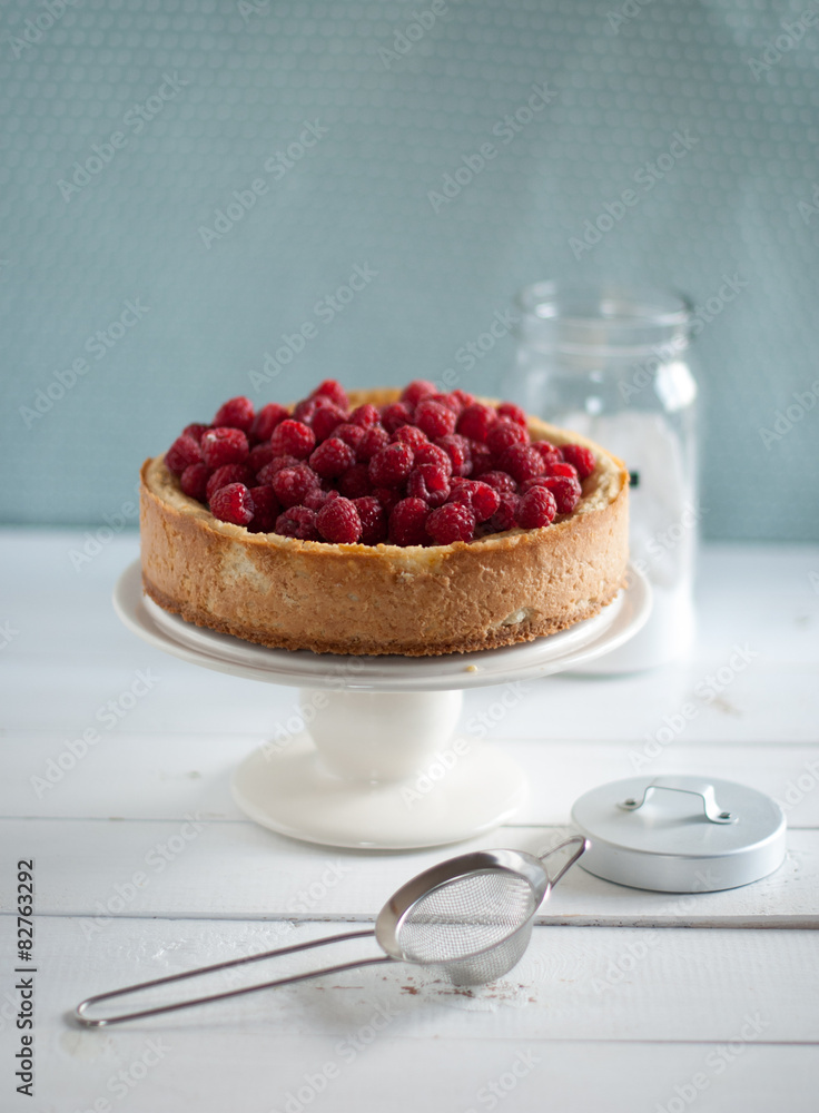 cheesecake with coconut and raspberry cheesecake with coconut and raspberry