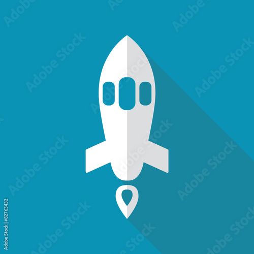 Rocket icon, flat icon design