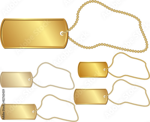 set of isolated golden identity tag