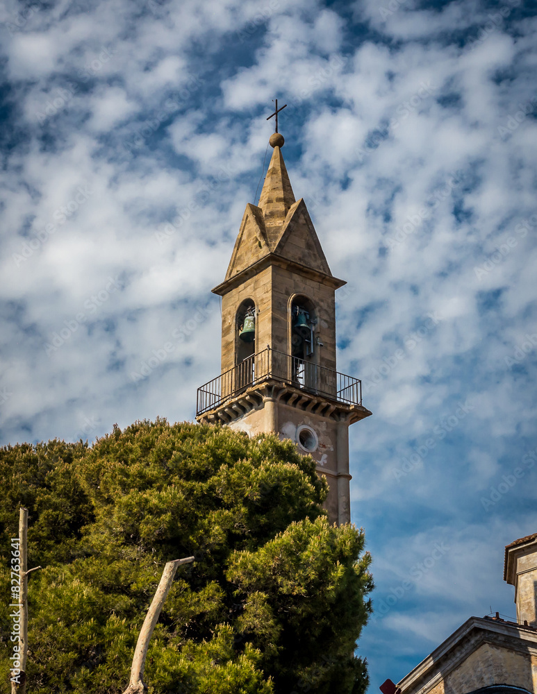 Church Tower in Tuscan Village