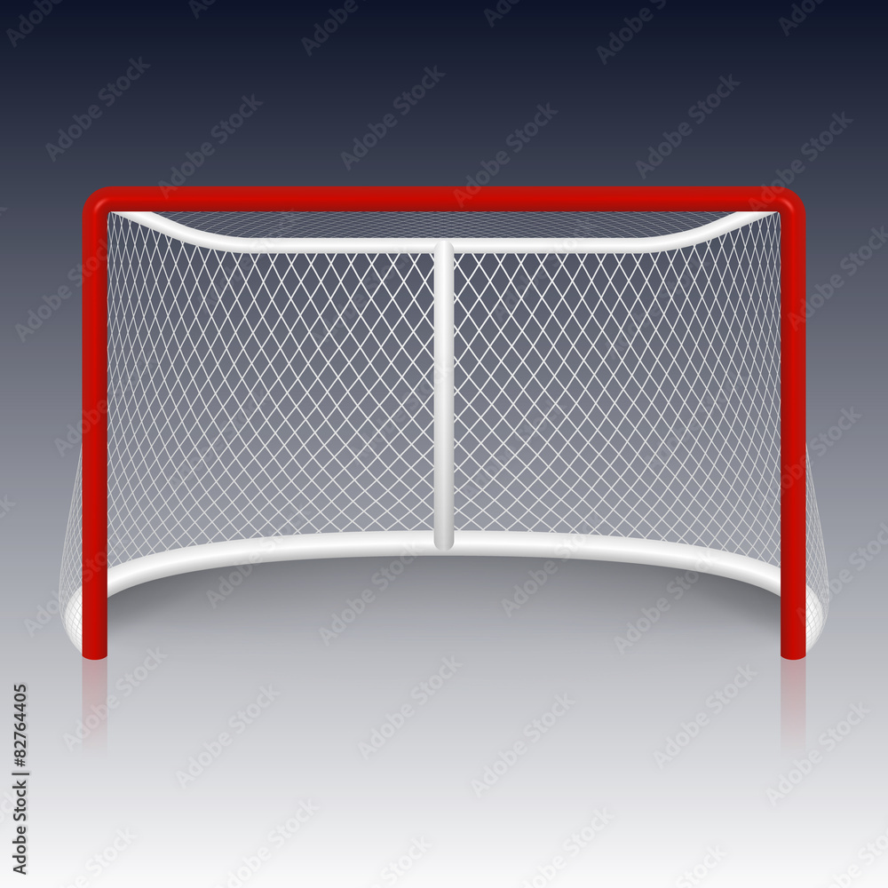 Fototapeta premium Red hockey goal, net.