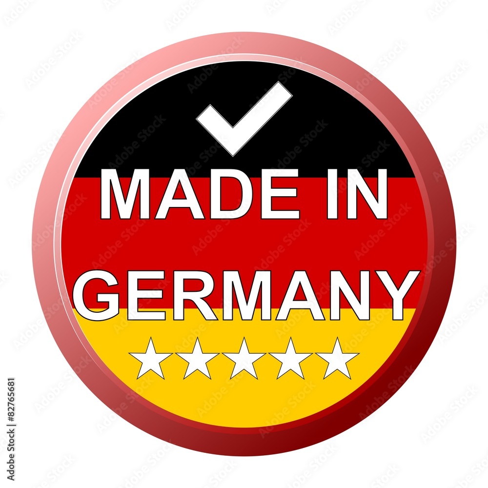 Fototapeta premium Made in Germany Button with five stars - illustration