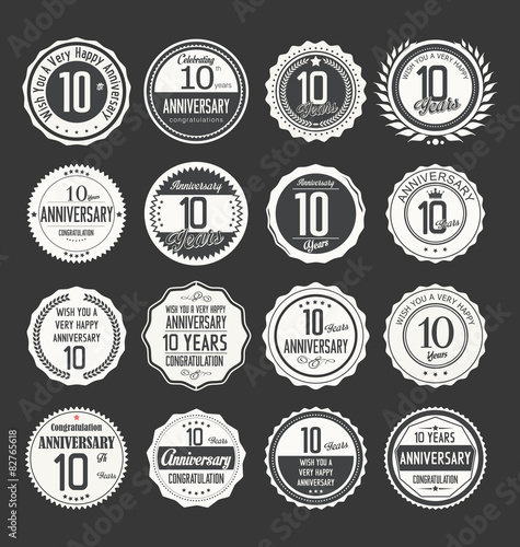 Anniversary retro labels 10 years collection, 
