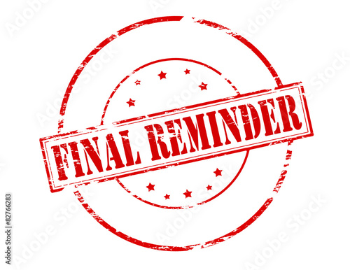 Final reminder