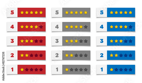 Rating stars in various colors
