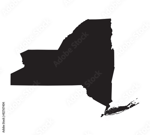 black map of New York