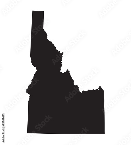 black map of Idaho