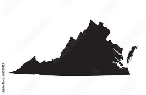 black map of Virginia