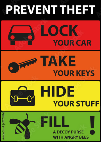 Poster Illustration Graphic Vector Prevent Theft