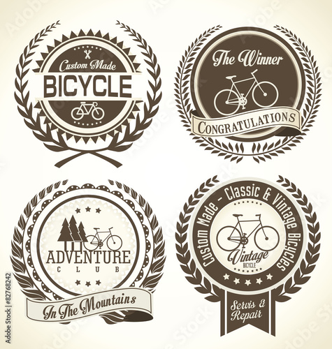 Bicycle retro vintage badge collection