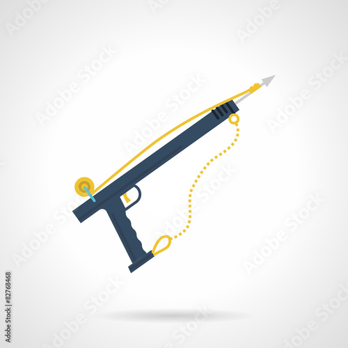 Blue harpoon flat vector icon