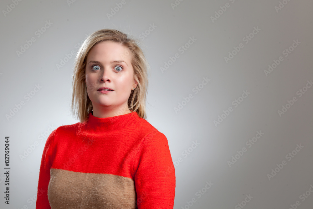 Young Pretty Blonde Startled Girl Young Pretty Blonde Startled Girl