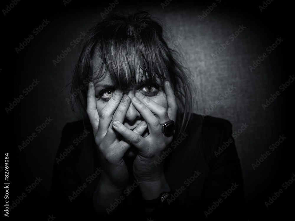 Girl at Club Covering Face with Hands Girl at Club Covering Face with Hands