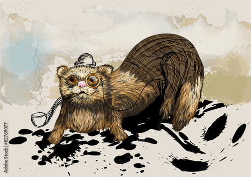 ferret with pipe