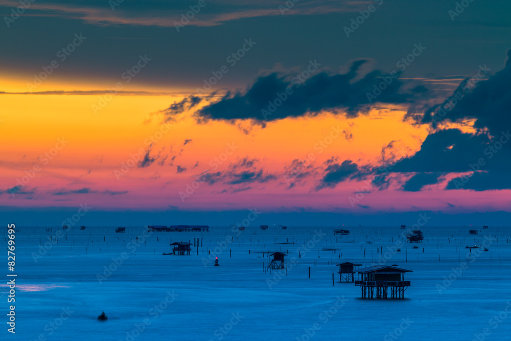 Naklejka premium Sea in the sunset, Gulf of Thailand