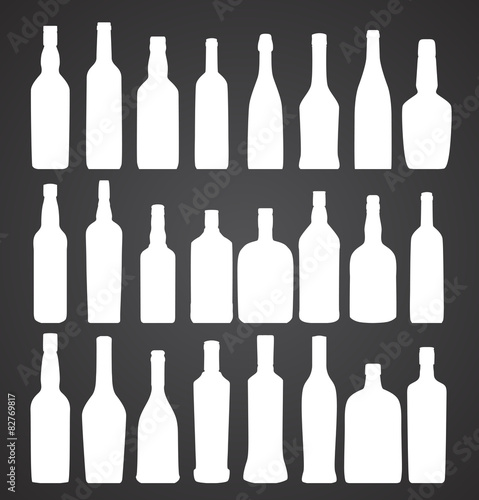 Vector Illustration of Silhouette Alcohol Bottle