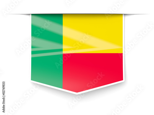Free Download Square label with flag of benin - GFXLoad