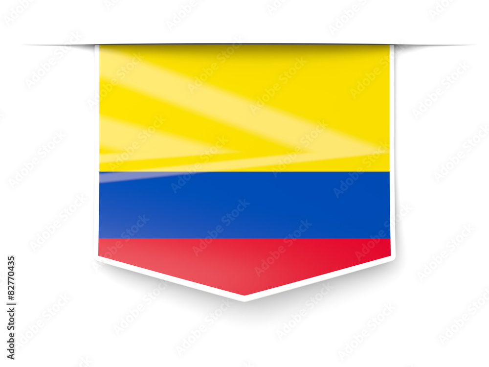 Square label with flag of colombia Square label with flag of colombia