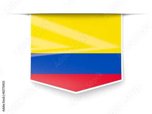 Free Download Square label with flag of colombia - GFXLoad