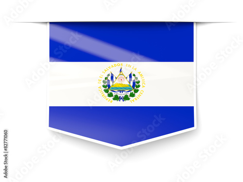 Free Download Square label with flag of el salvador - GFXLoad