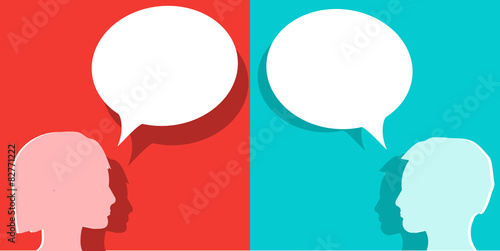 Two persons having a conversation