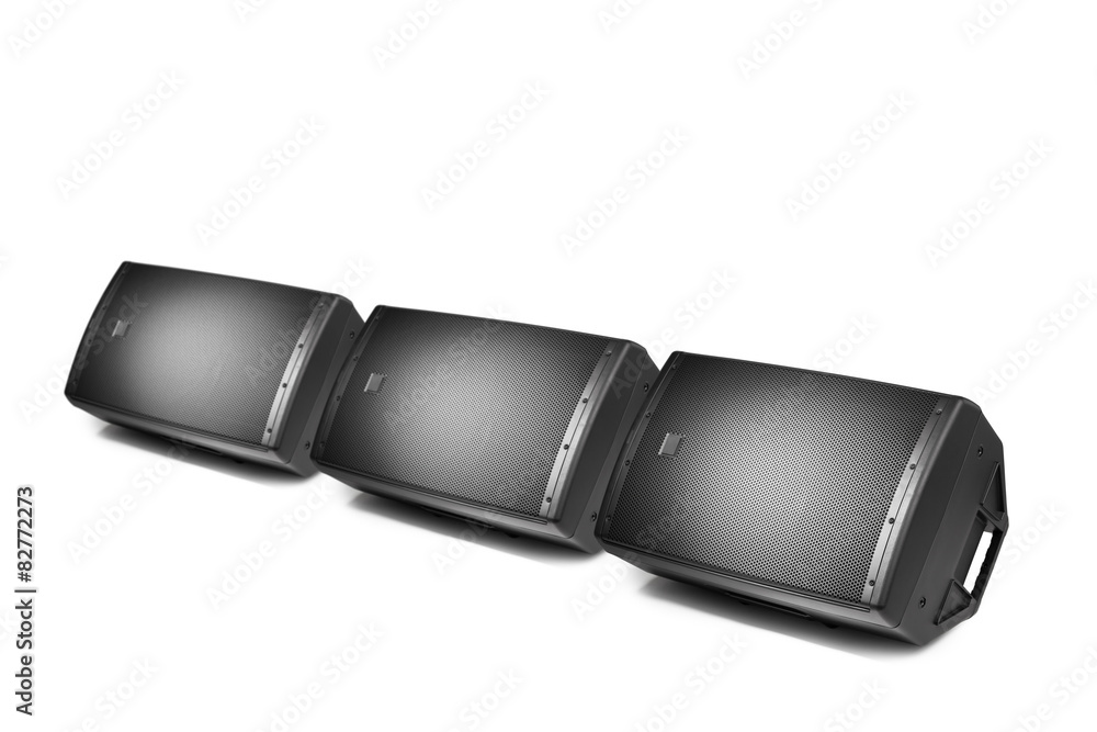 floor audio speaker monitors, isolated on white floor audio speaker monitors, isolated on white