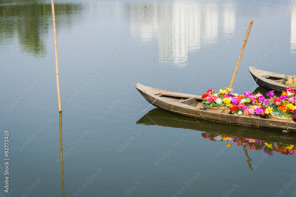 Boat floating in the river
