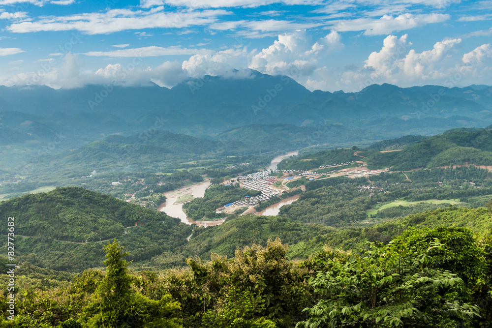 View for lannscape in luang prabang, Laos.